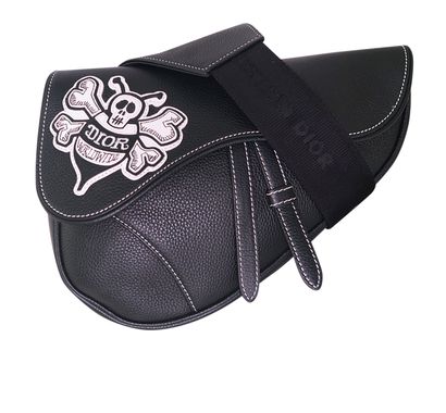 Stussy Saddle Sling, &pound;795, Handbags, Black, Leather, Front view